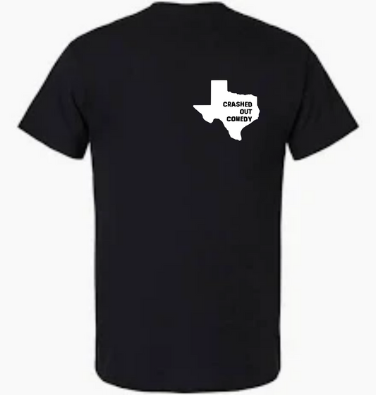 Crashed Out Comedy Texas Logo Tee